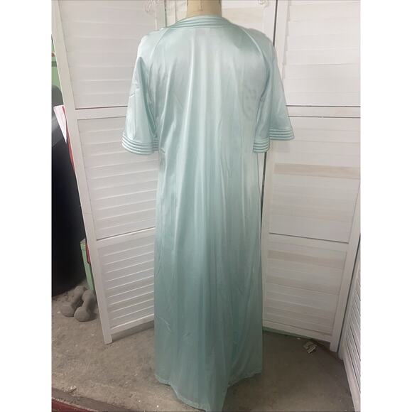 Vintage 2 Piece Vanity Fair Nightgown Peignoir Robe Set Nylon Mint Green Small - Picture 6 of 13